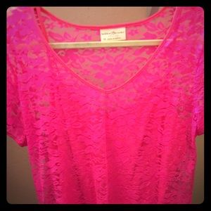 *2 Piece* 1X Lace Pink Top or 3/$10
